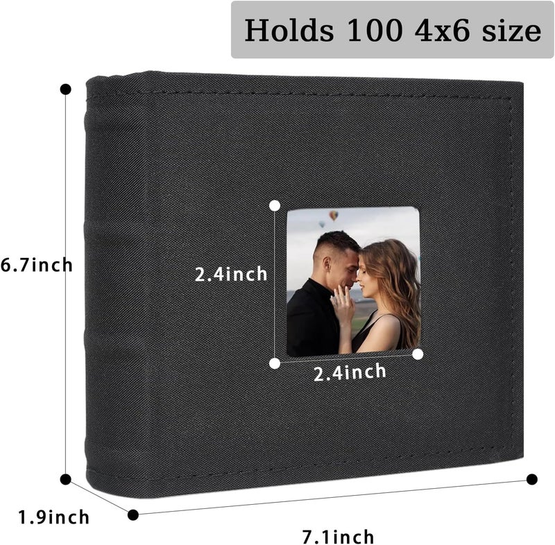 Cherrich Small Photo Album 4x6 100 Pockets with Writing Space Linen Cover Picture Book Holds 4x6 Photos for Wedding, Baby, Family, Graduation - Image 5